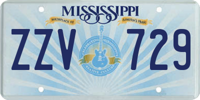 MS license plate ZZV729