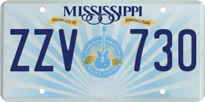 MS license plate ZZV730
