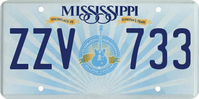 MS license plate ZZV733