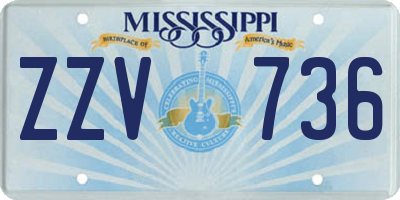 MS license plate ZZV736