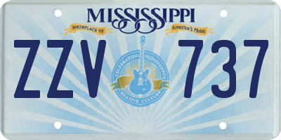 MS license plate ZZV737