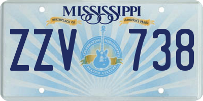 MS license plate ZZV738