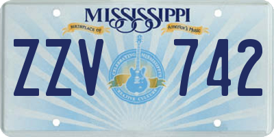 MS license plate ZZV742