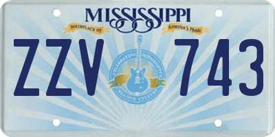 MS license plate ZZV743