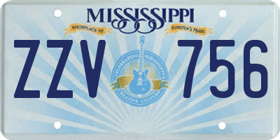 MS license plate ZZV756