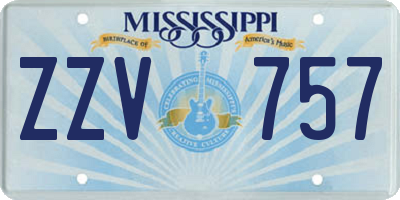 MS license plate ZZV757