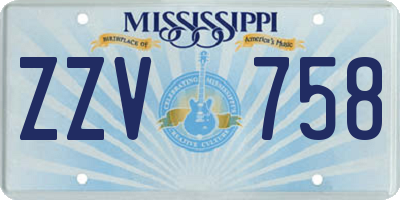 MS license plate ZZV758