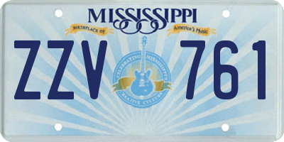 MS license plate ZZV761