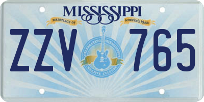 MS license plate ZZV765