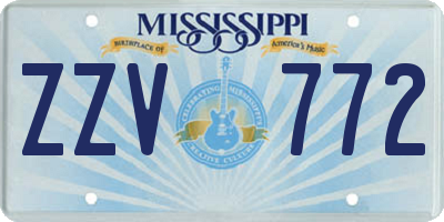 MS license plate ZZV772