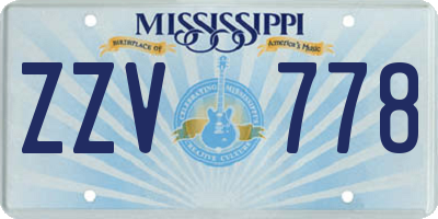 MS license plate ZZV778