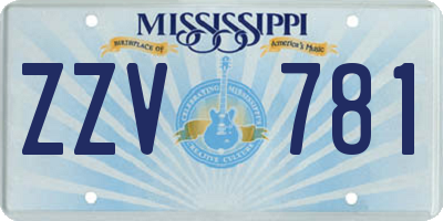 MS license plate ZZV781