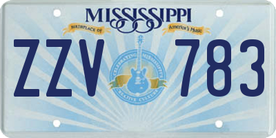 MS license plate ZZV783