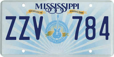 MS license plate ZZV784