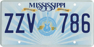 MS license plate ZZV786