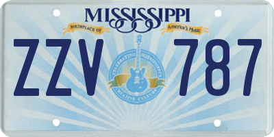 MS license plate ZZV787