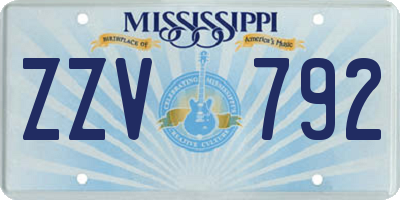 MS license plate ZZV792