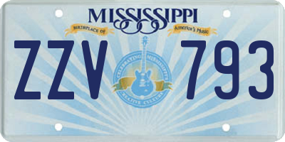 MS license plate ZZV793