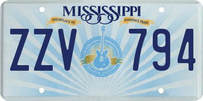 MS license plate ZZV794