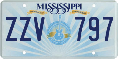 MS license plate ZZV797