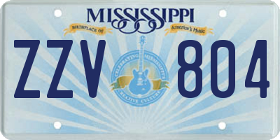 MS license plate ZZV804