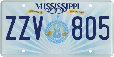 MS license plate ZZV805