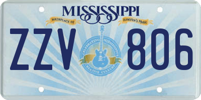 MS license plate ZZV806