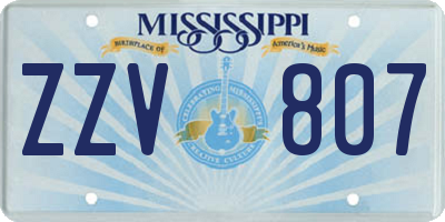 MS license plate ZZV807