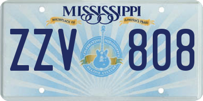 MS license plate ZZV808