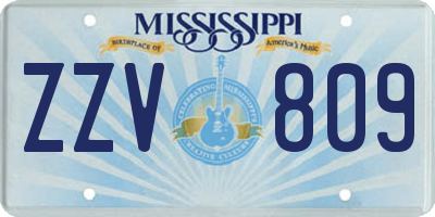 MS license plate ZZV809