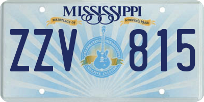 MS license plate ZZV815