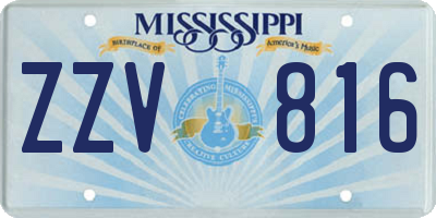 MS license plate ZZV816