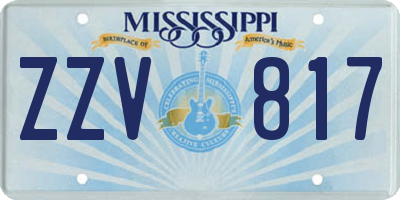 MS license plate ZZV817