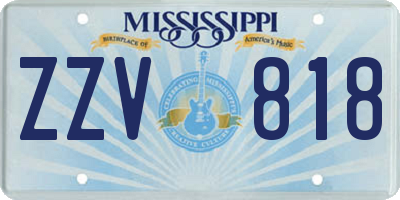 MS license plate ZZV818