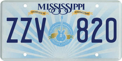 MS license plate ZZV820