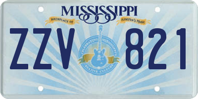 MS license plate ZZV821