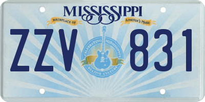 MS license plate ZZV831