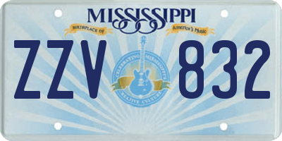 MS license plate ZZV832