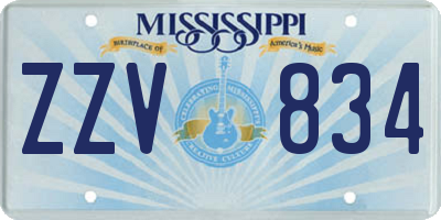 MS license plate ZZV834