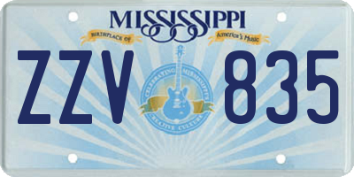 MS license plate ZZV835