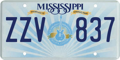 MS license plate ZZV837