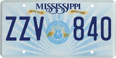 MS license plate ZZV840