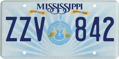 MS license plate ZZV842