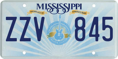 MS license plate ZZV845