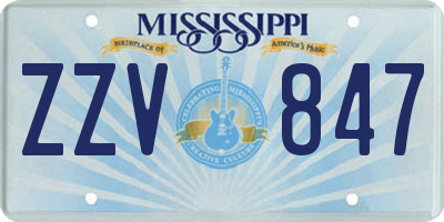 MS license plate ZZV847