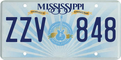 MS license plate ZZV848