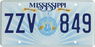 MS license plate ZZV849