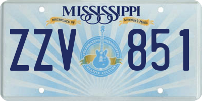 MS license plate ZZV851