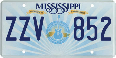 MS license plate ZZV852