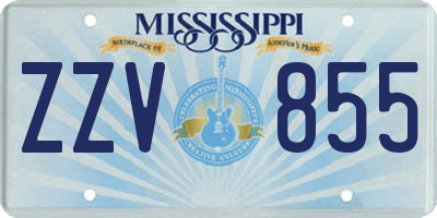 MS license plate ZZV855